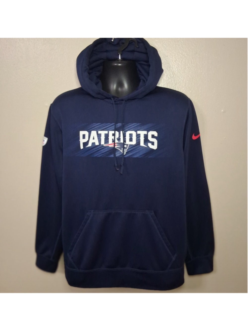 New England Patriots Men's Medium Hoodie Nike NFL Training Equipment Navy Blue